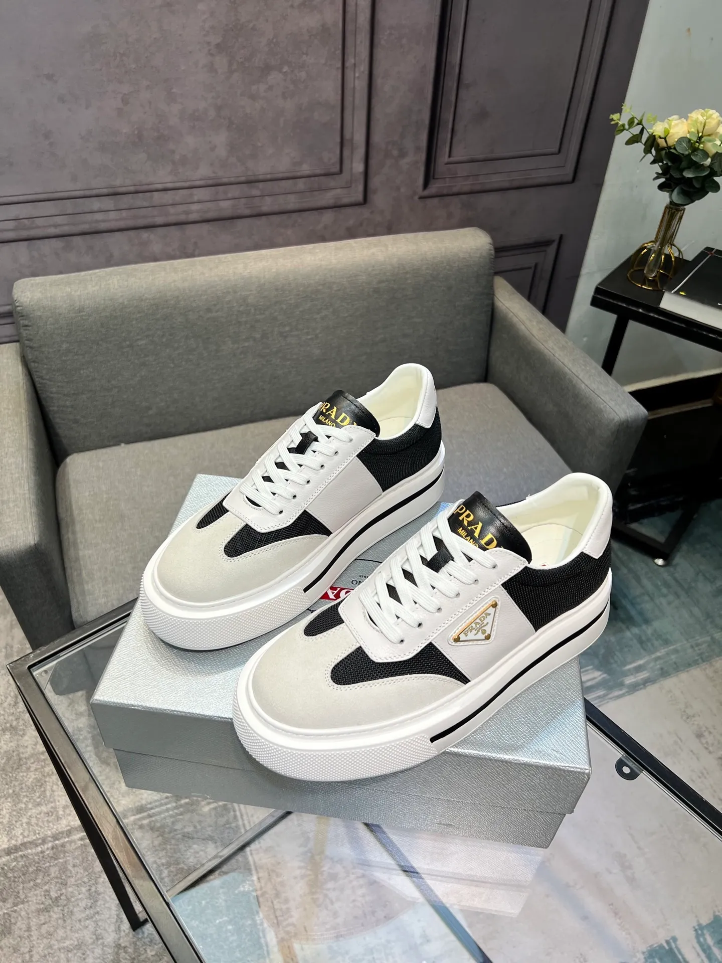 Men's shoes 💰580 [PRADA] Men's shoes are popular in the counter, the official website is synchronized, 1 high-quality shipment ✔️ Original frosted cowhide + cowhide lining, 1🆚1 replica, original sole, 38-45 (45 customized, non-refundable)